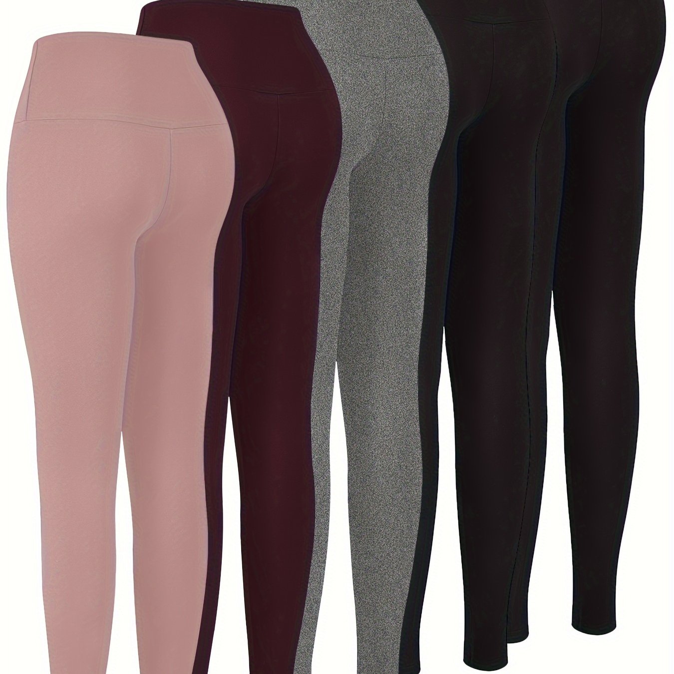 5 Pack High-Waisted Tummy Control Leggings for Women