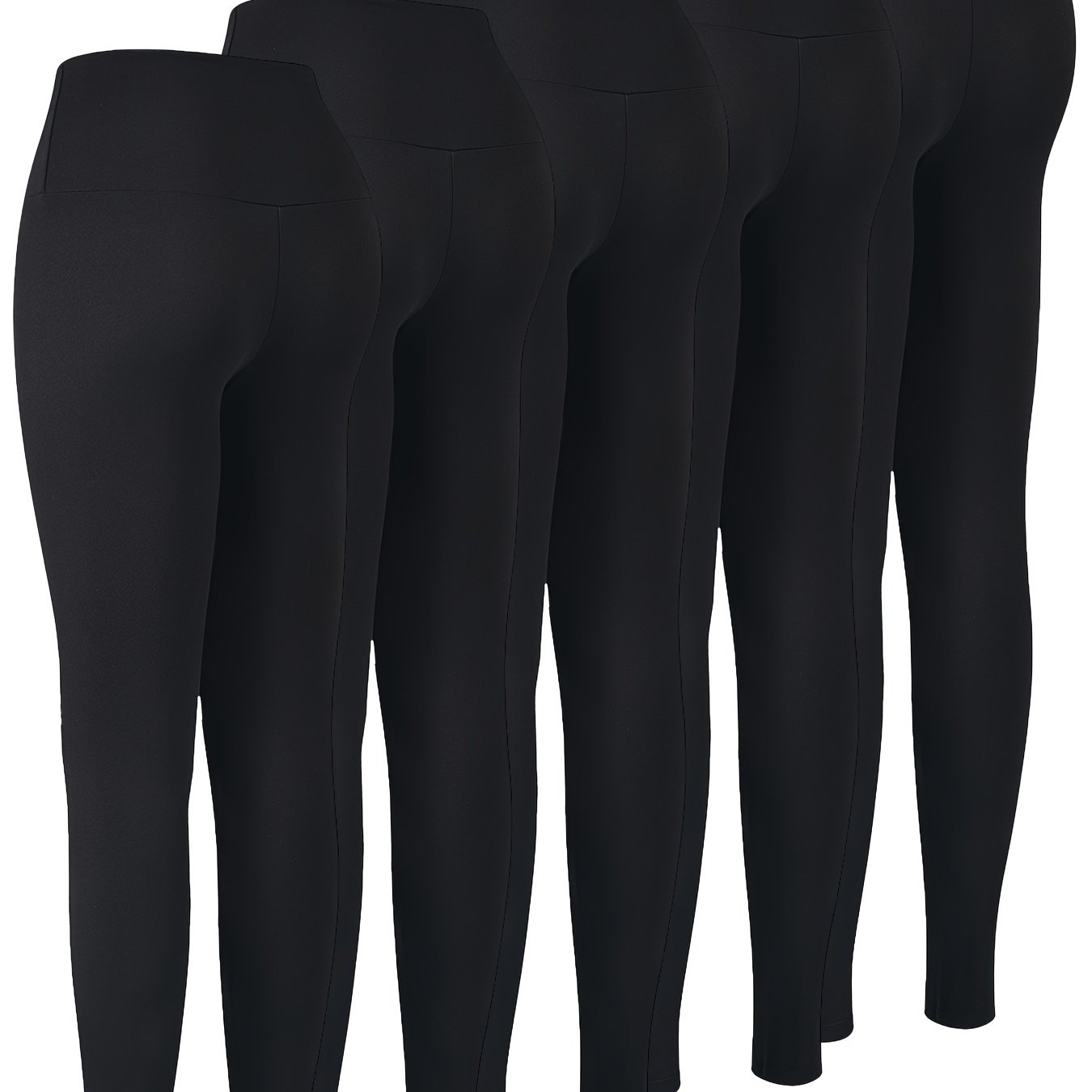 5 Pack High-Waisted Tummy Control Leggings for Women